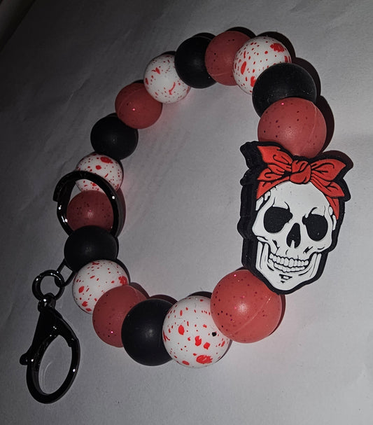 Blood Splatter Skull Wristlet